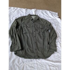 REI Wallace Lake Flannel Shirt Green Sz Medium Button